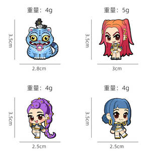 KPOP デモンハンターズ アニメ キャスティングバッジ 女性グループ トレンド クール プレイ キュート 漫画 ブローチピン 金メッキメタル 記念日 - Product Image 2