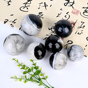 Esferas de Cristal y Piedras Naturales a Precio de Fábrica, Bola de Cristal de Ónix Negro Pulida a Mano para Sanación - Product Image 3