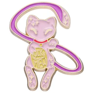 Cute Lucky Mew Hard Enamel Pin Kawaii Cat Pastel Brooch Anime Badge Cartoon Pins Women Fashion Jewelry Gifts