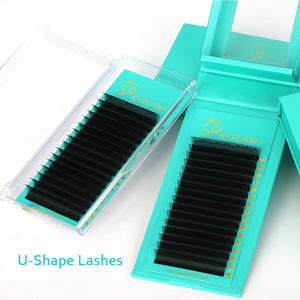 SP Lông Mi U Loại Khối Lượng Tự Nhiên W 3D 4D 5D U <span class=keywords><strong>Lash</strong></span> Mở Rộng Pbt Chất Liệu Song Song Hoa Chéo Hẹp Fan Lông Mi Mở Rộng - Product Image 2