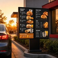 Panneau de menu numérique pour drive-thru de restaurant, écran LCD extérieur haute luminosité, étanche, pour la commande de restauration rapide et la publicité
