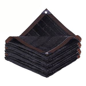 Malla de sombreo tejida de HDPE con estabilización UV 70-95% negra, bordes reforzados, ojales de aluminio, para invernadero, venta al por mayor, tamaño personalizado, directo de fábrica - Product Image 4