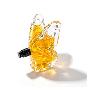 Butterfly Clear Glass Perfume <b>Bottle</b> 85ml Empty Fragrance Spray <b>Bottle</b> with Round Cap Cosmetic Packaging - Product Image 2