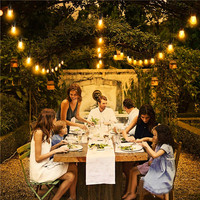 Sans fil Économie d'énergie DC Powered Solar Festival Decoration Smart Lights Warm White 4 Work Modes 45FT LED Bulbs Home Wedding Decor