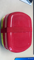 Boîte à lunch pour enfants en plastique réutilisable à double couche avec compartiment séparé pour les collations, couvercle sécurisé, design personnalisé pour le déjeuner scolaire, le camping