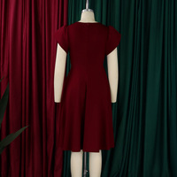 Vestidos de Verano Modernos C8657 para Mujer, Vestido Casual de Oficina con Cuello Redondo y Mangas Abullonadas, Vestidos Africanos Elegantes para Mujer con Flores