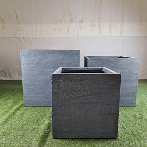 Maceta Moderna de Diseño Cuadrado Grande para Exteriores, Fabricada en Fibra de Vidrio, Material Ecológico, <span class=keywords><strong>Cemento</strong></span> y Arcilla, Macetas para Plantas y Flores - Product Image 1