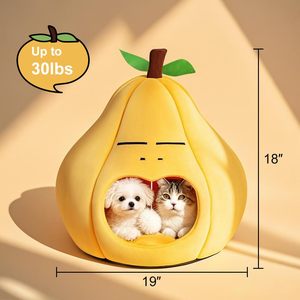 Factory Supply Birne Cartoon Haustier bett Flauschige Kunst pelz Katzen nest Wasch bare abnehmbare Abdeckung Haustier betten - Product Image 6