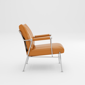 เก้าอี้เลานจ์หนังแท้สำหรับห้องนั่งเล่นอพาร์ทเมนต์, เก้าอี้โซฟาหนังแท้เก้าอี้เลานจ์สไตล์นอร์ดิก - Product Image 5