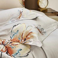 Ensemble de taies d'oreiller brodées en coton 100% à haute densité de fils, populaires, douces, respirantes, de luxe, 200TC 300TC pour villa