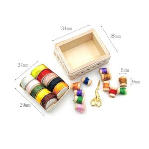 Accessoires pour maison <span class=keywords><strong>de</strong></span> poupée à l'échelle 1:12, boîte à rubans miniature, <span class=keywords><strong>kit</strong></span> <span class=keywords><strong>de</strong></span> couture, bobines <span class=keywords><strong>de</strong></span> fil - Product Image 2