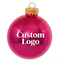 Boules de Noël en verre personnalisées avec logo, 6 cm, 8 cm, 10 cm, 12 cm, décorations de Noël personnalisées, cadeau, ornement de fête