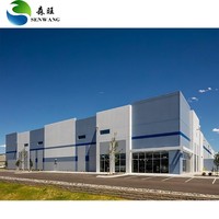Almacén Moderno de Estructura de Acero Galvanizado Ligero, de Fácil Montaje, para Almacenamiento Industrial y Agrícola en Zonas Rurales
