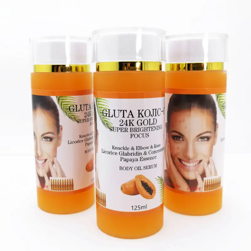 Siero sbiancante glutatione arbutina Papaya vitamina C olio di siero schiarente con acido cogico nel siero per la cura della pelle Private Label