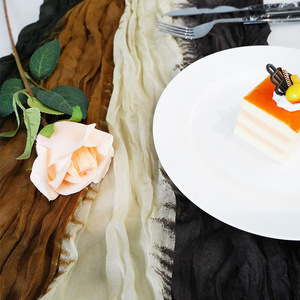 Nouvelles nappes de <span class=keywords><strong>mariage</strong></span> de style bohème plis tie-dye fromage tissu chemin de <span class=keywords><strong>table</strong></span> décoration de <span class=keywords><strong>mariage</strong></span> - Product Image 6