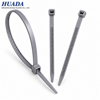 Attache en plastique PA66 gris de qualité construction, résistance à la traction 120 lb 175 lb, matériau 100 % vierge, attache-câble en nylon ignifuge UL94V-2