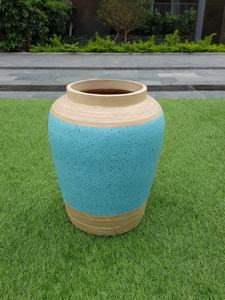 Juego de Jarrones Redondos Azules Modernos de Bambú Hilado, Hechos a Mano, de Alta Calidad, con Certificación CE, Logotipo Personalizado, para Decoración del Hogar, Hechos en Vietnam - Product Image 3