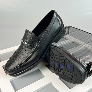 Mocasines Negros de Cuero Genuino con Punta Redonda, Suela de Goma, Zapatos de Vestir para Hombre para Oficina y Carrera, Todas las Temporadas, Parte Superior Suave - Product Image 2