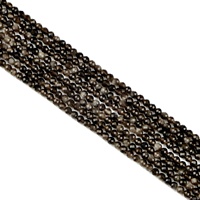 Perles en pierres naturelles d'obsidienne argentée facettées, 2/3/4 MM, bijoux minimalistes, accessoires pour la fabrication de colliers et de bracelets