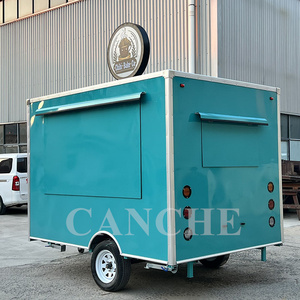 Remolque de comida Barato Vintage Caravan Street Food Truck Retro Catering Juice Van Trailer Carro de helado con congelador - Product Image 6