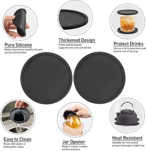 Sous-verres ronds en silicone de 10 cm, personnalisables, résistants à la chaleur, pour tasses et boissons, tapis antidérapants pour mugs à café – Vente chaude - Product Image 5