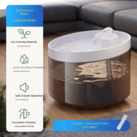Fontaine à eau intelligente pour animaux de compagnie, en plastique, à circulation d'eau fraîche, distributeur automatique d'eau pour chat, 2,2 L, protection contre la marche à sec, transparente