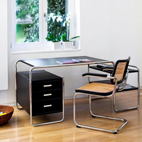 Bureau d'ordinateur rectangulaire en acier inoxydable, design minimaliste, simple et moderne, avec tiroirs, combinaison libre, pour usage commercial
