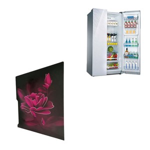 Electrodomésticos de cocina, cubierta de puerta de refrigerador, panel de vidrio, pantalla de seda multicapa, accesorios de vidrio templado para refrigeradores