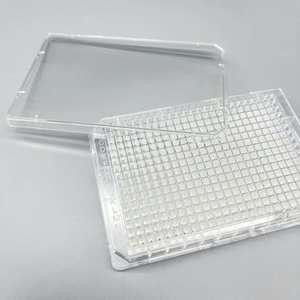 Placas Transparentes de Cultivo de Tejidos de PP de <span class=keywords><strong>384</strong></span> Pocillos con Fondo Plano y Tapa, Tratamiento de Superficie TC/NOT TC, Libres de DNase/RNase, JYB-<span class=keywords><strong>CP</strong></span>-384C - Product Image 4