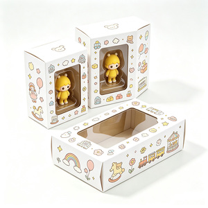 Caja de regalo cuadrada de papel transparente personalizada con diseño de dibujos animados, impresión a color, embalaje rígido para juguetes y manualidades. - Product Image 4
