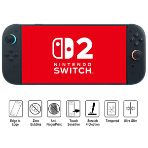Étui en cristal Nintendo Switch 2 OLED, <span class=keywords><strong>film</strong></span> protecteur en verre trempé 3D 9H, kit d'outils anti-choc pour console de jeu, verre pour console - Product Image 2
