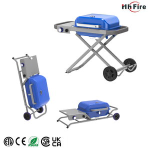 Chariot de barbecue à gaz pliable <span class=keywords><strong>professionnel</strong></span>, gril de fumeur de gaz amovible - Product Image 3