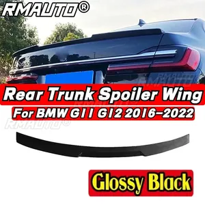 สปอยเลอร์ท้ายรถ G11 BMW สีดำเงาสปอยเลอร์ท้ายรถสำหรับ BMW 7 Series G11 730i G12 740i 750i 2016-2022สีดำมันวาว - Product Image 1