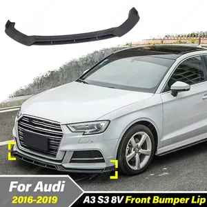 สำหรับ A3 S3 8V ปี 2016 2017 2018 2019 สปอยเลอร์กันชนหน้า ดิฟฟิวเซอร์ ชุดแต่งภายนอกสำหรับรถแข่ง อุปกรณ์ตกแต่งเสริม ชุดแต่งตัวถัง - Product Image 1