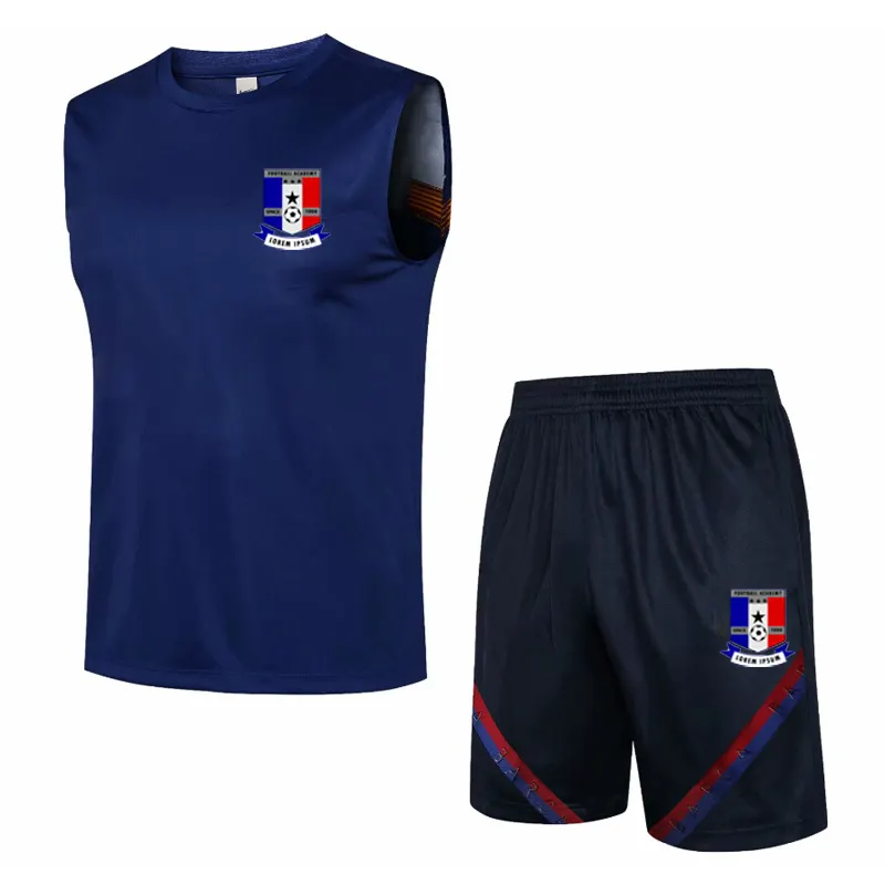 Colete de futebol personalizado, atacado de fábrica, colete de futebol personalizado com shorts, adulto, regata de futebol, nova chegada, azul royal