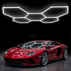 Éclairage industriel commercial, lampe de plafond LED hexagonale, éclairage en nid d'abeille pour garage, atelier, salle de sport et parking - Product Image 1