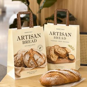 Bolsas de Papel Kraft Impresas Personalizadas Premium con Asas Planas, Bolsas para Panadería, Embalaje de Alimentos, Bolsas para Llevar, Venta al Por Mayor, OEM, ODM - Product Image 1