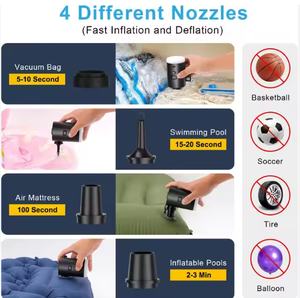 Mini Bomba <span class=keywords><strong>de</strong></span> Aire Portátil <span class=keywords><strong>para</strong></span> Inflables y Accesorios <span class=keywords><strong>de</strong></span> Camping, Colchones, Luz LED con Batería <span class=keywords><strong>de</strong></span> 4000mAh, Equipo <span class=keywords><strong>de</strong></span> Presión - Product Image 2