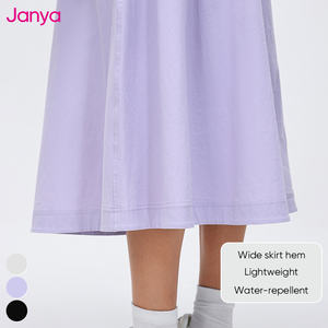 Janya Jupe de tennis unie pour femme, en tissu extensible, à taille froncée, mi-longue, décontractée, légère, pour le sport - Product Image 4