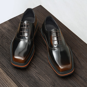 Chaussures en cuir véritable de qualité professionnelle imperméables - Respirantes - Style britannique rétro - Motif léopard - Chaussures pour hommes - Product Image 2