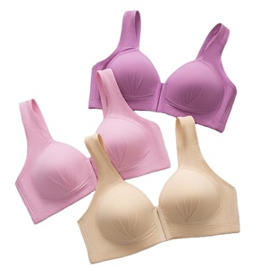 Reggiseno Push up Sexy con chiusura frontale in tinta unita reggiseno senza fili Bralette senza cuciture per donne intimo taglie forti reggiseni Sexy - Product Image 1