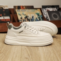 Chaussures de sport décontractées pour hommes à semelle épaisse et rehaussante, blanches, tendance et polyvalentes, très vendues