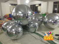 Boule de miroir gonflable annonçant le décor de magasin de détail d'impression numérique de ballon géant de 5m pour des décorations d'événement