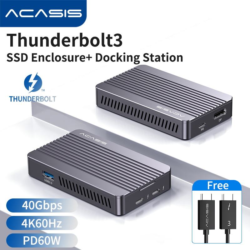 Acasis External Hard Drive NVME Enclosure With Type-c Docking  Station Converter SSD Mobile Disks 40Gbps
