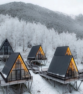 Nhà gỗ hình tam giác chống ăn mòn tùy chỉnh, lắp ráp nhà cảnh quan ngoài trời, Internet nổi tiếng tích hợp Homestay - Product Image 4