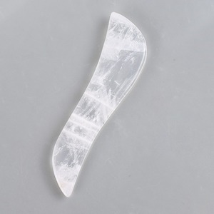 Gua Sha alat wajah kristal putih transparan, batu akupunktur SPA untuk perawatan SPA tubuh leher wajah - Product Image 4