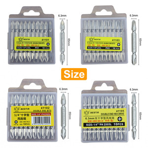 Lot de 10 embouts de tournevis magnétiques robustes de qualité industrielle OEM, double embout PH1-PH3, tige de 1/4 pouce, 65-200 mm - Product Image 4