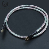 Kabel Kabel Power Audio DIY Pria Tipe A Ke B Kabel USB Hifi DAC Perisai Data 4 Inti OFC Berlapis Perak Pengisian Cepat Kabel Data USB