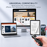 Télécommande de présentation sans fil Air Mouse 5.3 avec pavé tactile et pointeur laser, rechargeable Type-C pour réunions d'affaires et ordinateurs portables