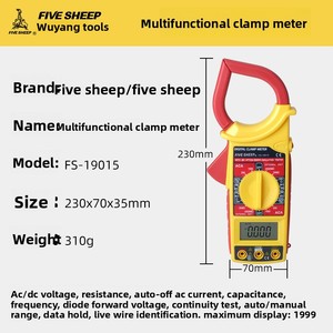 Multimètre à <span class=keywords><strong>pince</strong></span> 600A/600V numérique pour l'entretien électrique automobile, diagnostic de circuit, test de courant, de tension et de résistance - Product Image 4